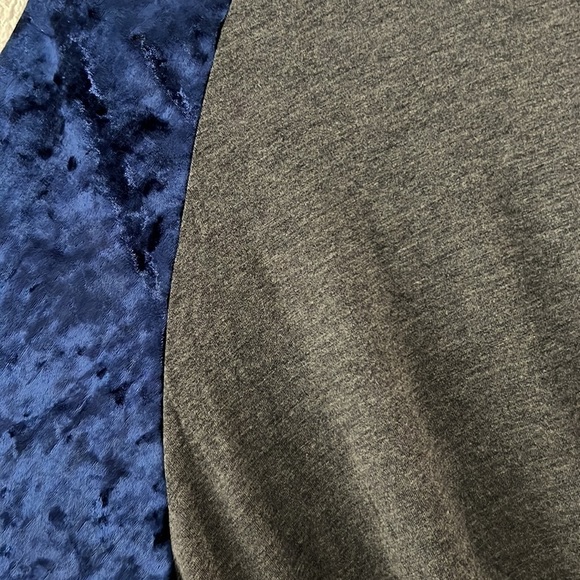 Women’s Blue & Grey Velvet Tee Shirt Dress Pajamas - Picture 5 of 5